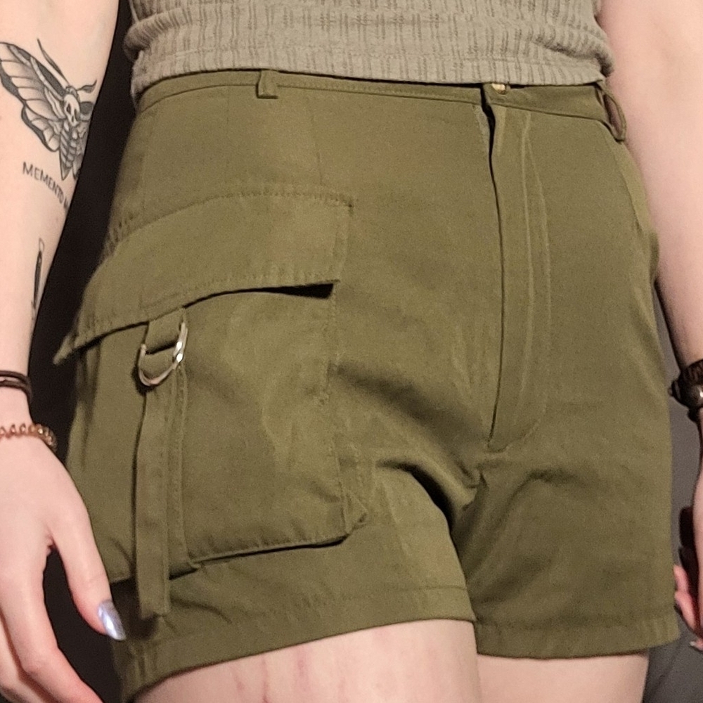 Olive Green Women's Cargo Shorts